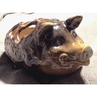 Einzigartiges Vintage Keramik Schwein - Blumen Frosch von MEETOOYOO