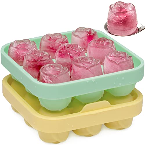 Eiswürfelform Rose, 2 Stücke Eiswürfelbehälter mit Deckel auf einmal 18 3cm kleine Rose Eiskugeln, Eiswürfelform Silikon BPA Frei und LFGB Zertifiziert, Eiswürfel Form Eiswürfel Form für Cocktails Eiswürfelform Rose, 2 Stücke Eiswürfelbehälter mit Deckel auf einmal 18 3cm kleine Rose Eiskugeln, Eiswürfelform Silikon BPA Frei und LFGB Zertifiziert, Eiswürfel Form Eiswürfel Form für Cocktails von MEETRUE