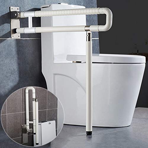 MEETWARM Handicap Rails Faltbare WC Haltegriffe Badezimmer Sitz Unterstützung Bars Flip Up Haltearm Handgriffe Sicherheit Handläufe für ältere Menschen Behinderte Schwangere Anti Rutsch Duschhilfe von MEETWARM