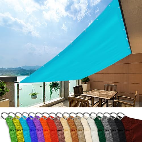 Balkon Zaunblende Sichtschutz 1x5.5m, Wasserabweisend UV-Block Sunprotect Gartensegel TerrassenüBerdachung für Pflanzenschutz GewäChshaus， Blauer See von MEEYI