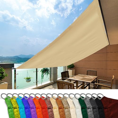Balkonbespannung 1.4x10m, UV Schutz Sonnenschutz Wetterbeständig Schattensegel im Sommer für Pergola Pflanzen Im Freien， Khaki von MEEYI