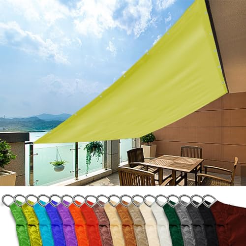Balkonbespannung 3x5m, Wasserabweisend imprägniert UV-Schut Schattennetz im Sommer für Pergola Pflanzen Im Freien， Gelbgrün von MEEYI