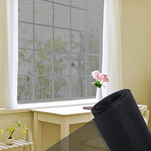 Fliegengitter für Fenster 200x300cm, Fenster Moskitonetz aus hochwertigem Fiberglas Schneidbar Fliegennetz für Wohnzimmer Bodentiefe Fenster, Schwarz Fliegengitter für Fenster 200x300cm, Fenster Moskitonetz aus hochwertigem Fiberglas Schneidbar Fliegennetz für Wohnzimmer Bodentiefe Fenster, Schwarz von MEEYI