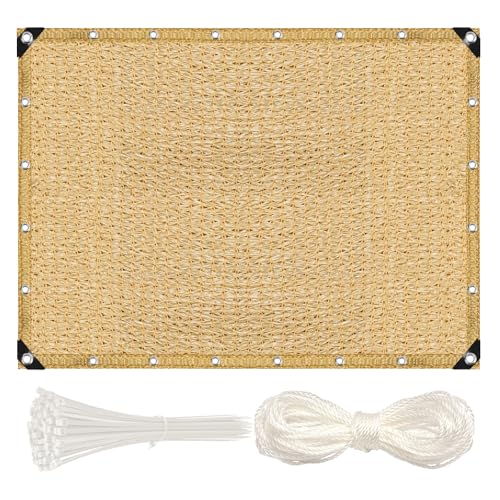 MEEYI Balkon Sichtschutz 70x100cm Balkonbespannung Balkonsichtschutz Balkonabdeckung Sonnenschutz HDPE Gewebe UV-Schutz für Terrasse und Zaun mit Kabelbinder und Kordel Beige Gelb MEEYI Balkon Sichtschutz 70x100cm Balkonbespannung Balkonsichtschutz Balkonabdeckung Sonnenschutz HDPE Gewebe UV-Schutz für Terrasse und Zaun mit Kabelbinder und Kordel Beige Gelb von MEEYI