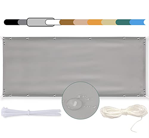 MEEYI Balkon Sichtschutz 75x150cm Balkon seitenmarkise Balkonabdeckung Balkonverkleidung Wind-und UV-Schutz Wetterfest mit Kabelbinder Ösen Seil, für Balkongeländer, Terrasse & Garten hellgrau MEEYI Balkon Sichtschutz 75x150cm Balkon seitenmarkise Balkonabdeckung Balkonverkleidung Wind-und UV-Schutz Wetterfest mit Kabelbinder Ösen Seil, für Balkongeländer, Terrasse & Garten hellgrau von MEEYI