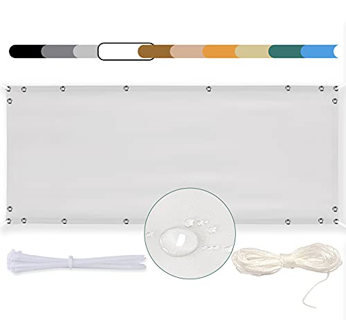 MEEYI Balkon Sichtschutz 80x150cm Balkon seitenmarkise Balkonabdeckung Balkonverkleidung Wind-und UV-Schutz Wetterfest mit Kabelbinder Ösen Seil, für Balkongeländer, Terrasse & Garten Weiß MEEYI Balkon Sichtschutz 80x150cm Balkon seitenmarkise Balkonabdeckung Balkonverkleidung Wind-und UV-Schutz Wetterfest mit Kabelbinder Ösen Seil, für Balkongeländer, Terrasse & Garten Weiß von MEEYI