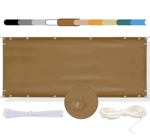 MEEYI Balkon Sichtschutz Balkon 90x150cm seitenmarkise Balkonabdeckung Balkonverkleidung Wind-und UV-Schutz Wetterfest mit Kabelbinder Ösen Seil, für Balkongeländer, Terrasse & Garten Kaffeefarbe MEEYI Balkon Sichtschutz Balkon 90x150cm seitenmarkise Balkonabdeckung Balkonverkleidung Wind-und UV-Schutz Wetterfest mit Kabelbinder Ösen Seil, für Balkongeländer, Terrasse & Garten Kaffeefarbe von MEEYI