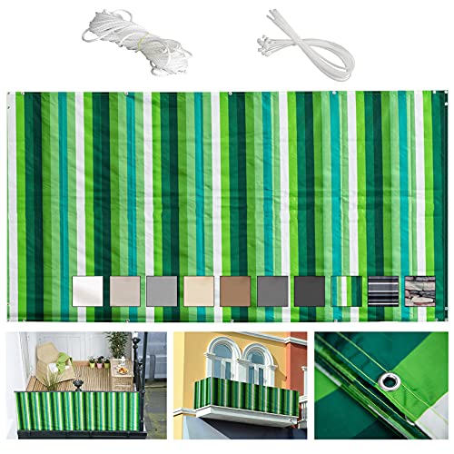 MEEYI Balkon-sichtschutz 75x600cm balkonumspannungen Windschutz balkonverkleidung Holz sichtschutz Balkon hoch balkonumrandung 100% Polyester für terrasse mit kabelbinder und Seil-Grün und weiß MEEYI Balkon-sichtschutz 75x600cm balkonumspannungen Windschutz balkonverkleidung Holz sichtschutz Balkon hoch balkonumrandung 100% Polyester für terrasse mit kabelbinder und Seil-Grün und weiß von MEEYI