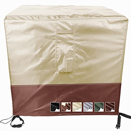 MEEYI Gartenmöbel Sofa Staubdicht Outdoor 90x90x90cm, Schutzhülle Abdeckplane Abdeckhaube Rechteckig Gartentische Und Stühle Abdeckung für Gartenmöbel, Beige und Kaffee von MEEYI