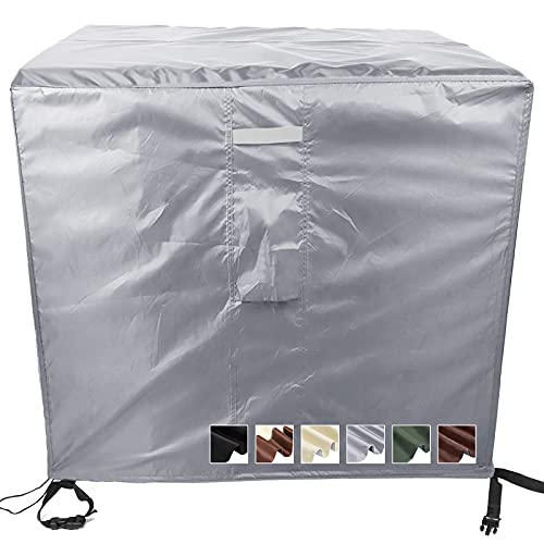 MEEYI Schutzhülle Gartentischabdeckung 115x115x74cm, für Gartentisch Stühle Und Möbelsets Schneedicht und UV-Beständig Tischabdeckung Garten für Gartentisch, Silber von MEEYI