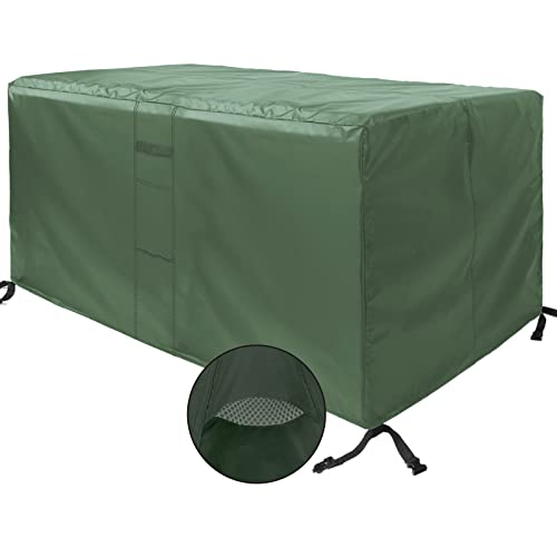 MEEYI Schutzhülle für Gartentisch Sitzgruppe 152x104x74cm, Gartenmöbel Abdeckung Winterfest Anti-UV Tischplane Gartenmöbel für Gartenmöbel Balkonmöbel, Grün von MEEYI