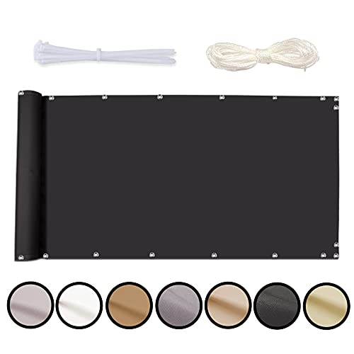 MEEYI Sichtschutz Balkon 90x700cm Balkon Anti-diebstahl-bildschirmabdeckung Seitenmarkise Schattentuch Balkonbespannung Balkonabdeckung Wind- und Wetterfest, mit Ösen, Kabelbinder und Seil Dunkelgrau MEEYI Sichtschutz Balkon 90x700cm Balkon Anti-diebstahl-bildschirmabdeckung Seitenmarkise Schattentuch Balkonbespannung Balkonabdeckung Wind- und Wetterfest, mit Ösen, Kabelbinder und Seil Dunkelgrau von MEEYI