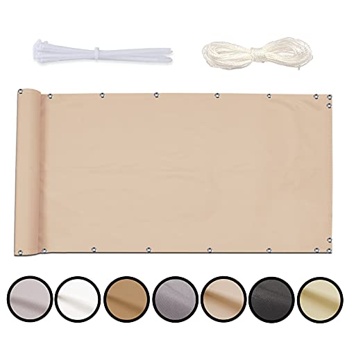 MEEYI Sichtschutz Balkon Sichtschutz 100x250cm Seitenmarkise Schattentuch Camping Stoff Picknickmatte Balcony Cover Sichtschutz Garten Balcony Privacy Screen Sichtschutz FüR Terrasse von MEEYI