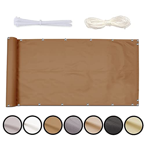 MEEYI Sichtschutz Balkon Sichtschutz 90x350cm Seitenmarkise Schattentuch Camping Stoff Picknickmatte Balcony Cover Sichtschutz Garten Balcony Privacy Screen Sichtschutz FüR Terrasse von MEEYI