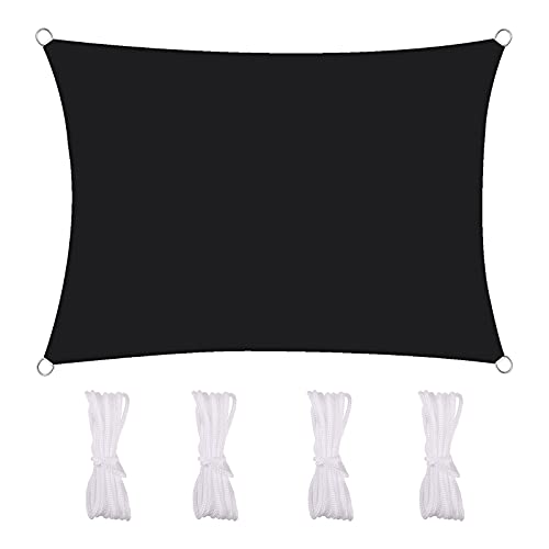 MEEYI Sonnensegel Rechteckig 3X4m Sun Segel 95% Beschattung UV Schutz Wetterschutz Wasserabweisend Windschutz & Tear Resistant Für Garten Terrasse Carport, Schwarz MEEYI Sonnensegel Rechteckig 3X4m Sun Segel 95% Beschattung UV Schutz Wetterschutz Wasserabweisend Windschutz & Tear Resistant Für Garten Terrasse Carport, Schwarz von MEEYI
