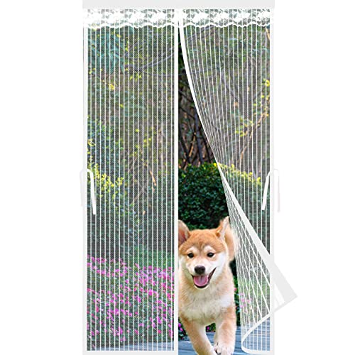 Magnet Fliegengitter Tür Insektenschutz 120x195cm, Insektenschutz Tür Frei Magnetisch Magnetischer Türvorhang Verschiedene Größen Für Terrassentüren - Weiß von MEEYI