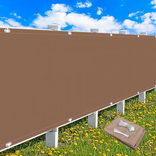 MEEYI Segeltuch mit Ösen 0.75x8m, Balkonumspannung Sichtschutz Winddicht UV-Beständig Segel Baldachin Polyestergewebe für Pergola Pflanzen Im Freien - Khaki von MEEYI