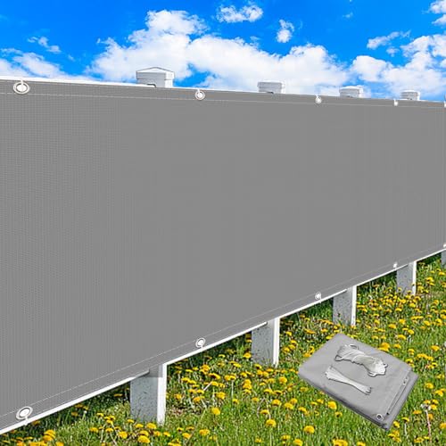 MEEYI Sichtschutz Balkon Ohne Bohren 0.6x12.5m, Garten Segel Wind- und Regendicht Sonnentuch Multifunktions für TerrassenüBerdachung - Grau von MEEYI