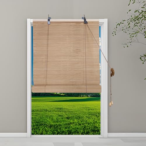 Sichtschutz Bambus Rollo 45x160cm, Bambusrollo Outdoor Wetterfest Umweltfreundliche Raffrollo Bambus Lichtfilternde für Fenster Balkon, A-1 von MEEYI