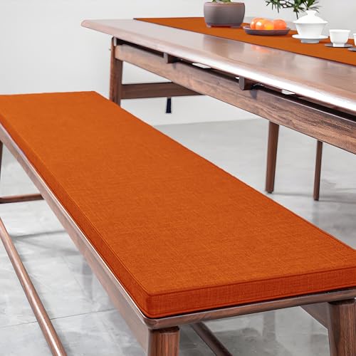 Sitzauflagen Gartenmöbel 75x160x3cm, Bench Cushion Verdicktes und Abnehmbar Sitzauflagen für Bank Nach Maß für Bank Sitzbank den Außenbereich, Orange Farbe von MEEYI
