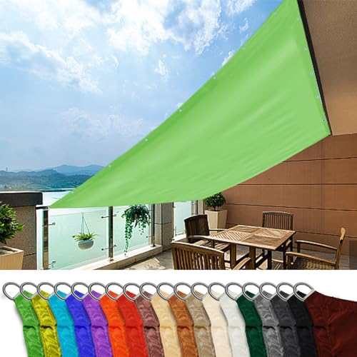 Sonnenschutz Balkon 3x5m, Sonnenschutz Wetterschutz Wetterbeständig SunSail Rechteck für Pergola Pflanzen Im Freien， Gras-Grün von MEEYI