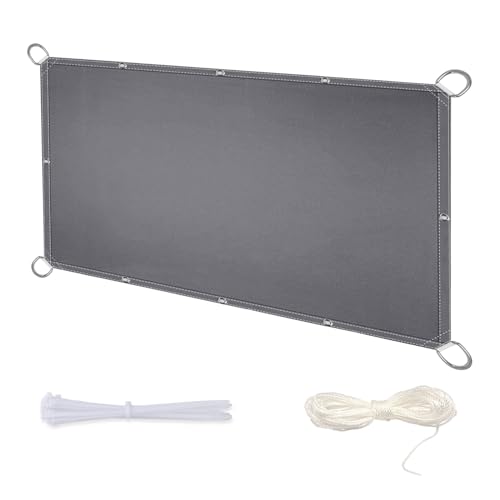 Sonnensegel Nach Maß Segeltuch 0.6x1.8m Schattierungsnetz Sonnenschutz- und Wetterschutz-Markise, UV-Schutz für Terrasse Camping Outdo mit D-Ring und Kordel dunkelgrau von MEEYI