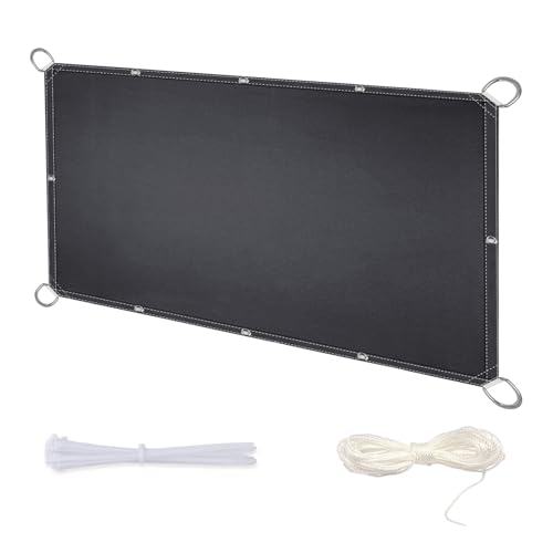 Sonnensegel Sonnenschutz Garten 0.6x1.6m Sonnenschirm für Balkon, Segeltuch Sonnenschutz Wetterschutz-Markise UV-Schutz für Terrasse Camping Outdo mit D-Ring und Kordel Rußiges Schwarz von MEEYI