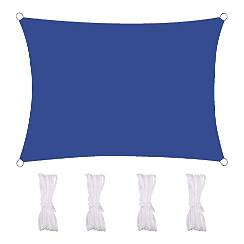 MEEYI Sonnensegel Wasserdicht 2X2.5m Sonnenschutz Segeltuchl 95% Beschattung UV Schutz Wetterschutz Wasserabweisend Windschutz & Tear Resistant Für Garten Terrasse Schwimmbad, Dunkelblau von MEEYI