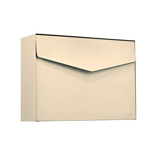 MEFA Briefkasten Letter 112 (Farbe elfenbein, Postkasten mit Sicherheitsschloss, Designbriefkasten, Größe 312x430x128 mm) 112220M von MEFA