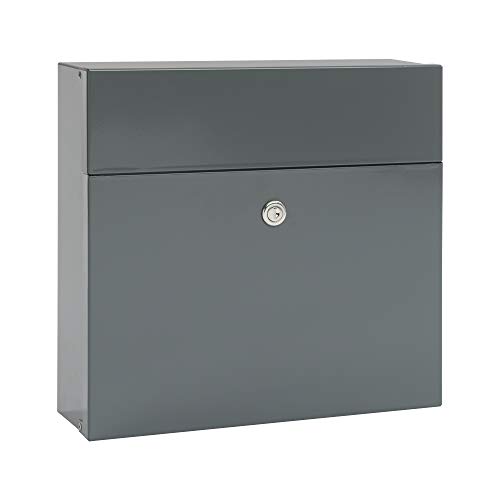 MEFA Briefkasten Serenade 161 (Farbe grau, Postkasten mit Sicherheitsschloss, Größe 400x350x140 mm) 161500DE von MEFA