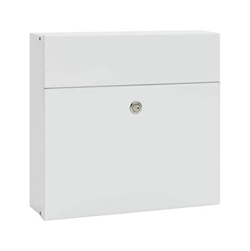 MEFA Briefkasten Serenade 161 (Farbe weiß, Postkasten mit Sicherheitsschloss, Größe 400x350x140 mm) 161010DE von MEFA