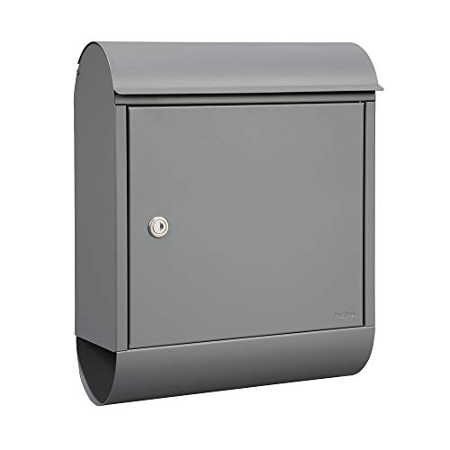 MEFA Briefkasten Topaz 844 mit Zeitungsrolle (Farbe grau mit Sicherheitsschloss, Größe 430x340x150 mm) 844510DE von MEFA