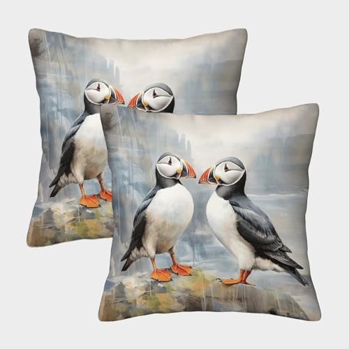 MEFESE Papageientaucher Quadratische Zwei Papageientaucher Kissenbezüge Im 2er Pack, Ideal Für Living Room Accent Und Outdoor Leisure, Leicht Zu Reinigen 50x50cm MEFESE Papageientaucher Quadratische Zwei Papageientaucher Kissenbezüge Im 2er Pack, Ideal Für Living Room Accent Und Outdoor Leisure, Leicht Zu Reinigen 50x50cm von MEFESE