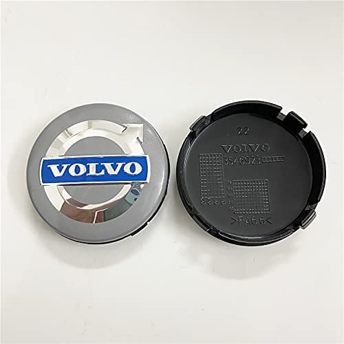 MEFFEE 4 Stück Auto Nabendeckel Radmittenkappen für Volvo V40 V60 V90 S60 S40 V70 XC70 XC60 XC90, Nabenkappen Radnabenkappen Staubschutzabdeckung Radnabenabdeckung Wasserdicht Zubehör,Grey von MEFFEE