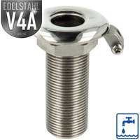 Es Borddurchführung V4A (aisi 316) 1 1/4 Zoll x Länge 78 mm, mit Edelstahlring und Sechskantmutter von MEGA GROUP