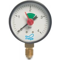 MEGA Druckmanometer Heizung 1/4 Zoll Anschluss nach unten Radial Ø 63 mm von MEGA GROUP