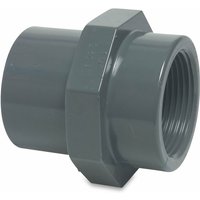 Mega Group - Mega Gewindemuffe pvc-u 20/25 mm x 1 Zoll Klebemuffe/Klebestutzen x Innengewinde 10 bar, grau von MEGA GROUP