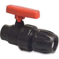 Mega Group - Mega Kugelhahn mit Klemmverbinder 32 mm x Innengewinde 1 Zoll pp schwarz, Typ Safe 501 von MEGA GROUP