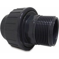 Mega Group - Mega Verschraubung pvc-u 40 mm x 1 1/4 Zoll Klebemuffe x Außengewinde 10 bar, grau von MEGA GROUP
