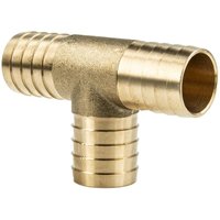Mega Group - Mega T-Stück für Schlauch 3/4 Zoll - mit allseitig Tülle ø 19 mm, Messing blank von MEGA GROUP