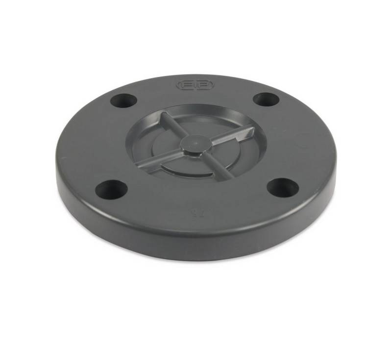 Mega Group Gewindefitting Blindflansch PVC-U DIN-Flansch 10 - 16 bar, grau, DN25 - LK 85 mm mit 4 x Ø 14 mm (PN16) von Mega Group