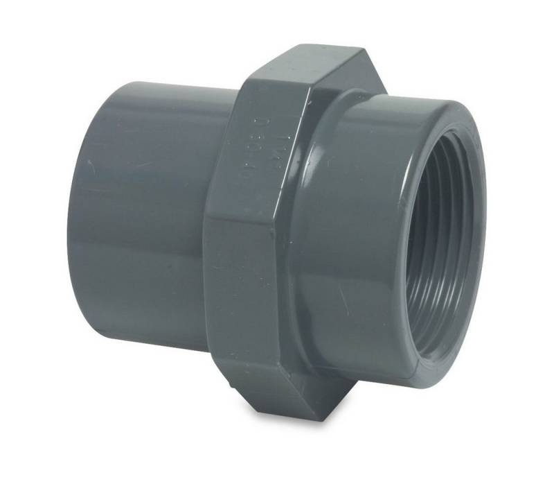 Mega Group Gewindefitting Gewindemuffe PVC-U Klebemuffe/Klebestutzen x Innengewinde 10 bar, Ø 16/20 mm x 1/2 Zoll (PN10) von Mega Group