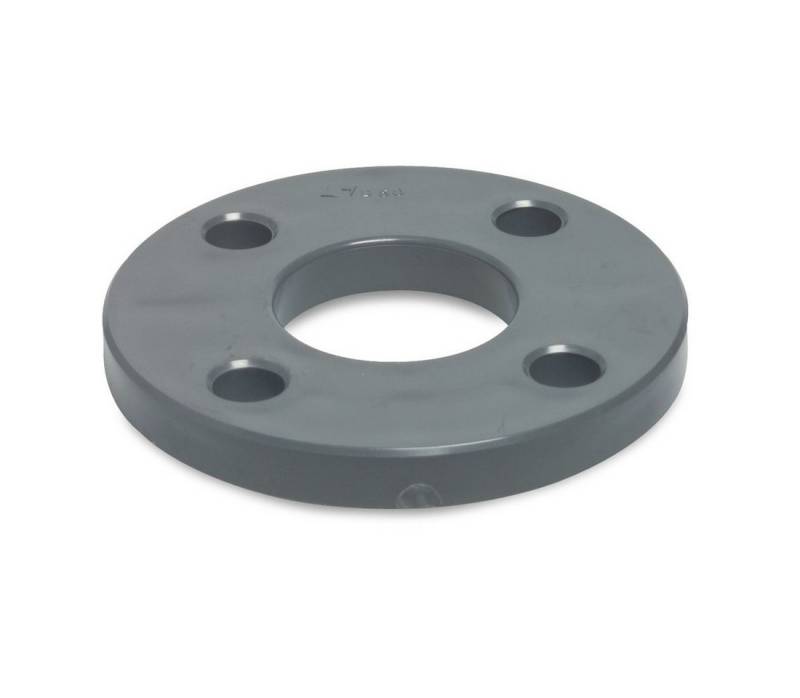 Mega Group Gewindefitting Losflansch PVC-U 6 - 16 bar, grau, Ø 25 mm - LK 75 mit 4 x Ø 14 mm DN20 (PN16) von Mega Group