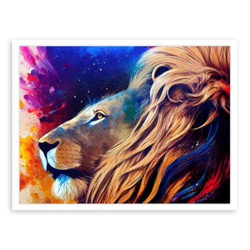 MÉGACRÉA Diamond Painting Set Löwe 50 x 40 cm von MÉGACRÉA