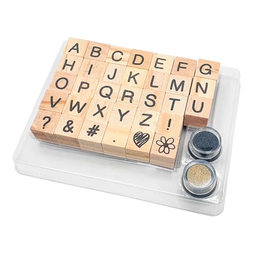 MÉGACRÉA Stempelset Buchstabe des Alphabets mit Stempelkissen 33 von MÉGACRÉA