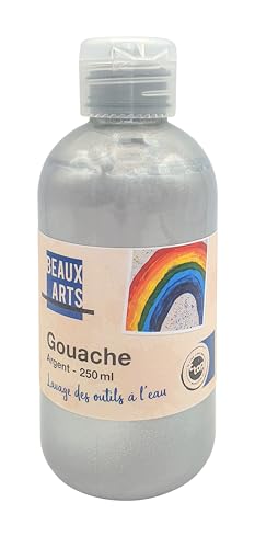 MegaCrea DIY Gouache, hergestellt in Frankreich, silberfarben, 250 ml von MÉGACRÉA