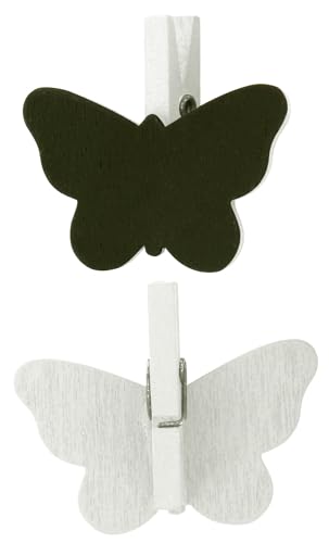 Zangen Schiefer Schmetterling weiß 4,2 x 2 cm x 6 Stück - MegaCrea von MÉGACRÉA