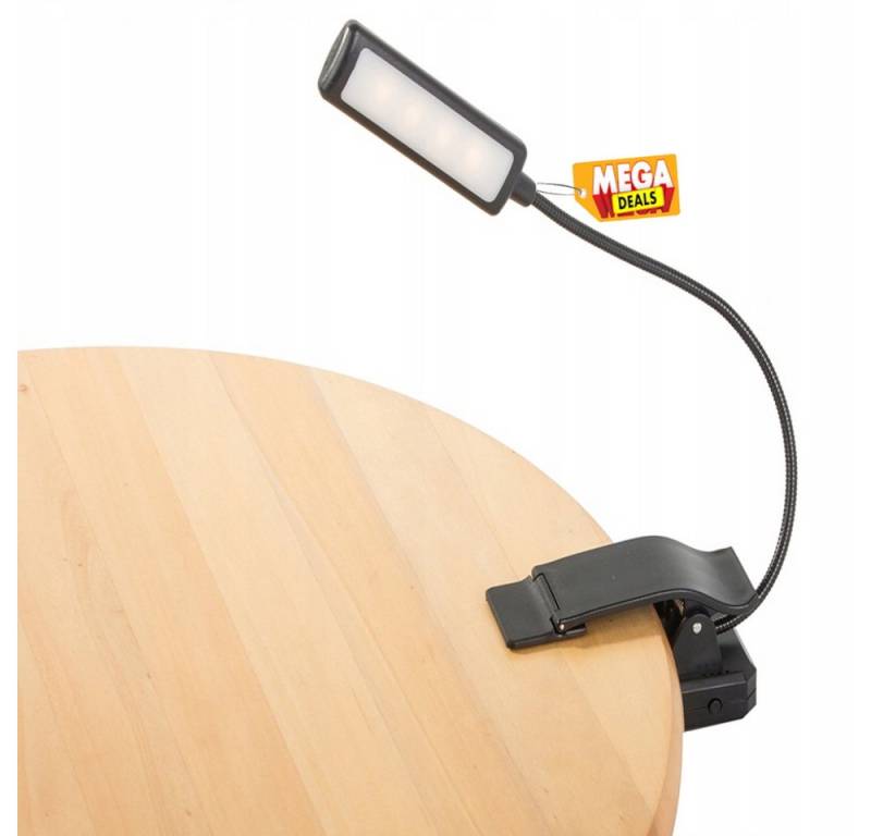 MEGADEALS LED Leselampe Cliplampe Klammerlampe Leuchte Cliplicht Nachtlicht LED-Lampe Clip von MEGADEALS