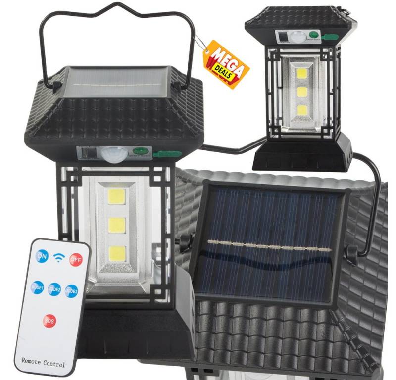 MEGADEALS LED Solarleuchte Wandlampe Solarlampe Lampe Gartenleuchte Solarbetrieben Dimmbar von MEGADEALS