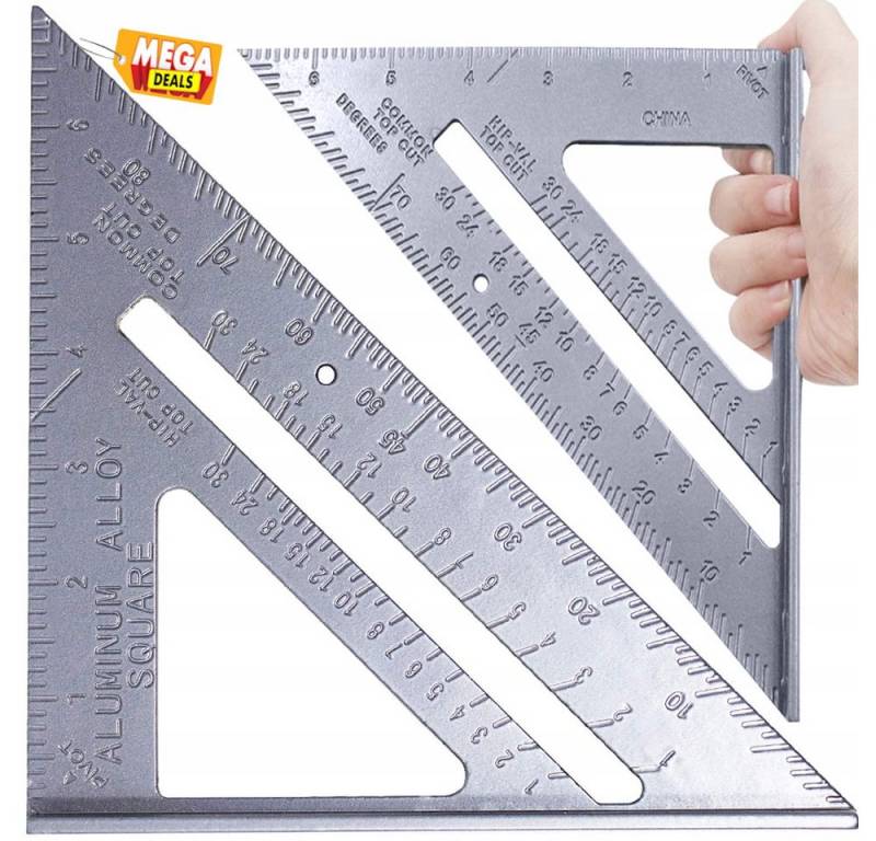 MEGADEALS Winkelmesser Handwerkerwinkel Winkelschmiege Winkelmessgerät Lineal Anschlagwinkel von MEGADEALS